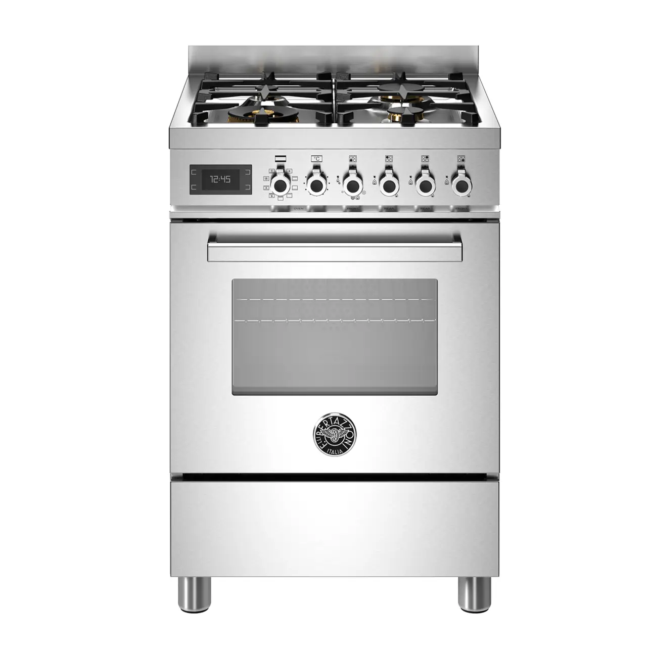 Professional 60cm Gas Range with Oven, Stainless Steel