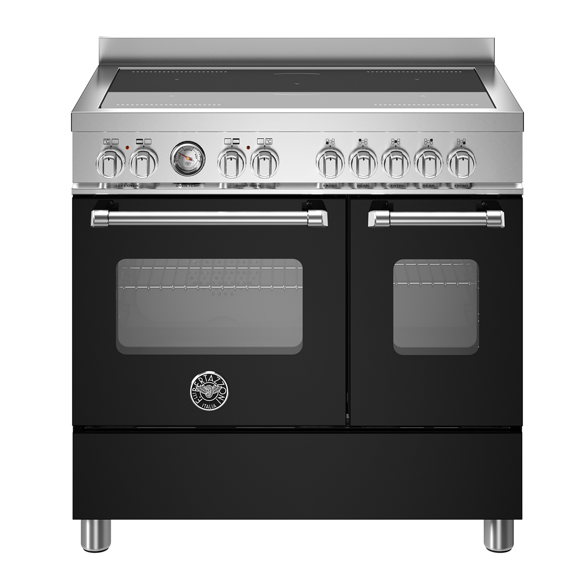 Bertazzoni Master Induktionsspis 90cm med dubbelugn, mattsvart