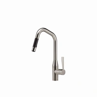 Sync Square Kitchen Mixer with Shower Brushed Platinum