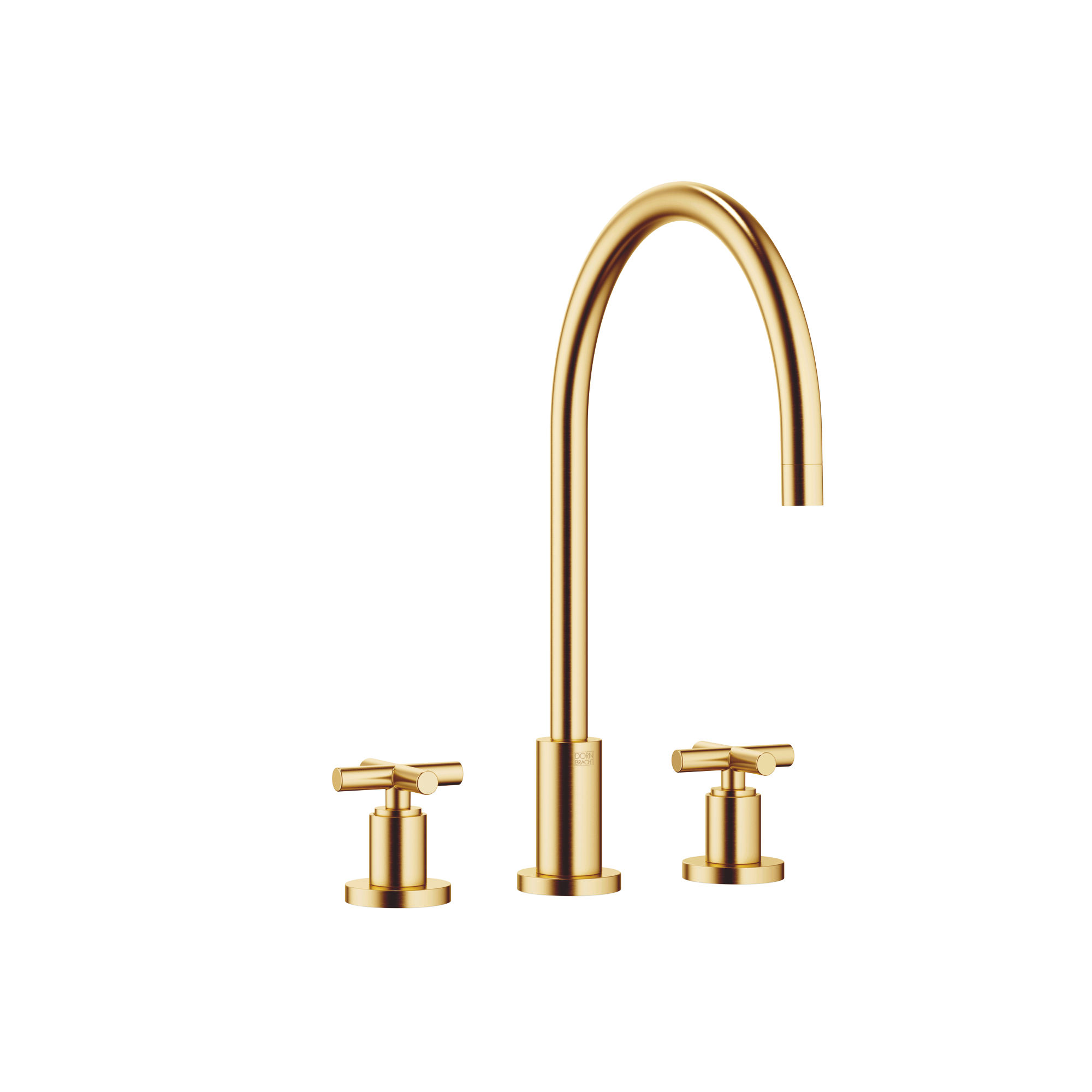 Tara Three-Hole Mixer Brushed Brass