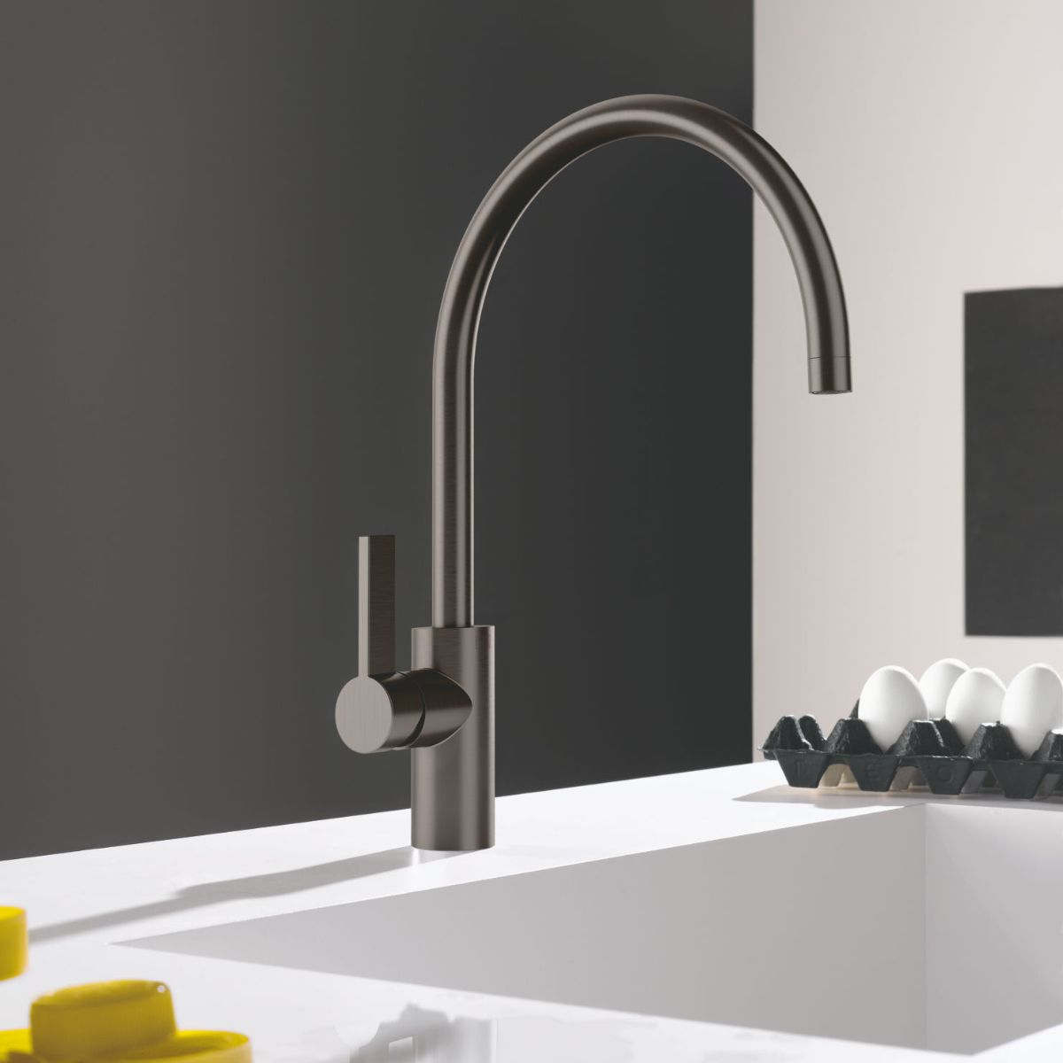 Tara Kitchen Mixer Brushed Dark Platinum