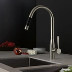 Sync Round Kitchen Mixer with Shower Matte Black