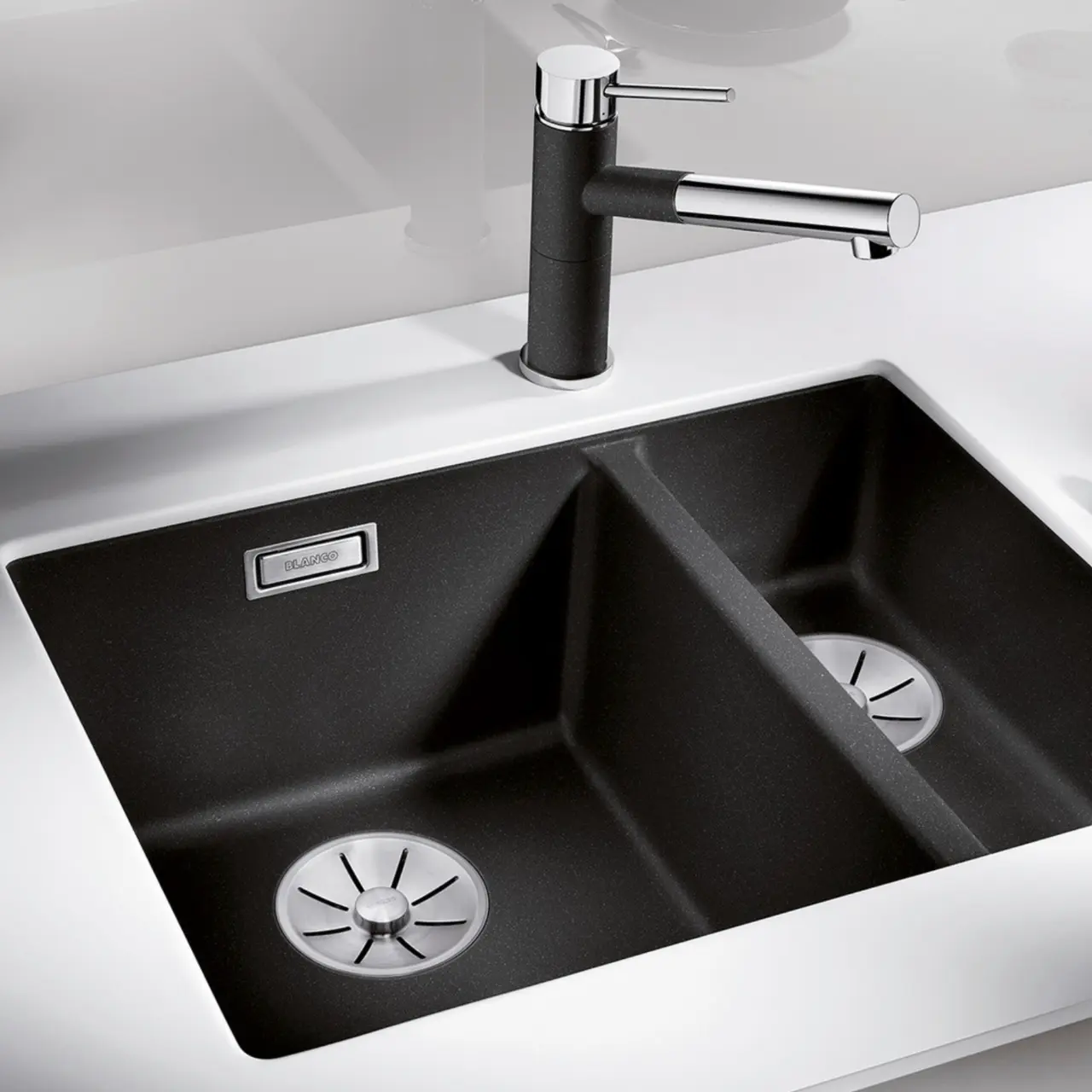 Diskho Subline 340/160-U Höger Silgranit Infino Svart