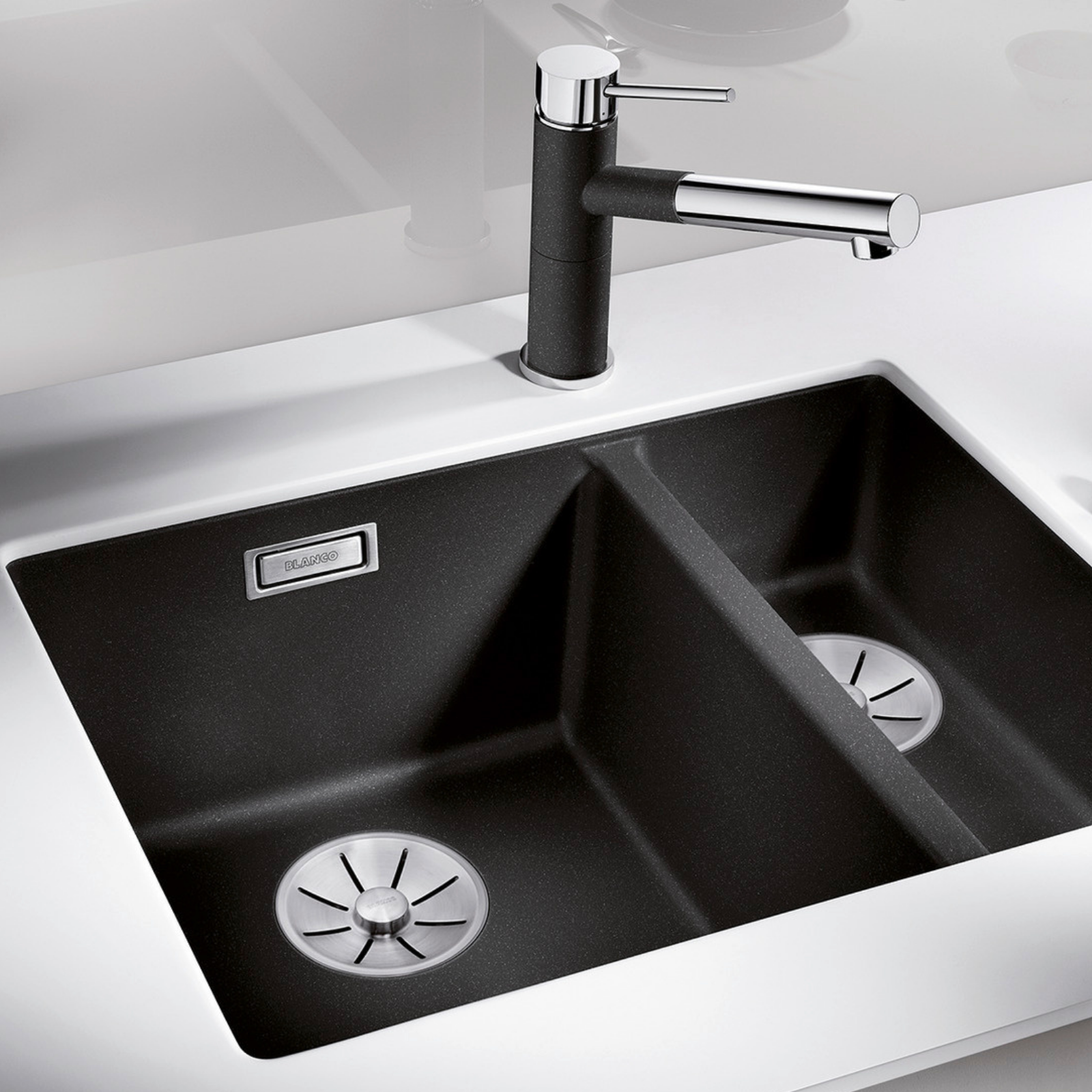 Diskho Subline 340/160-U Höger Silgranit Infino Svart