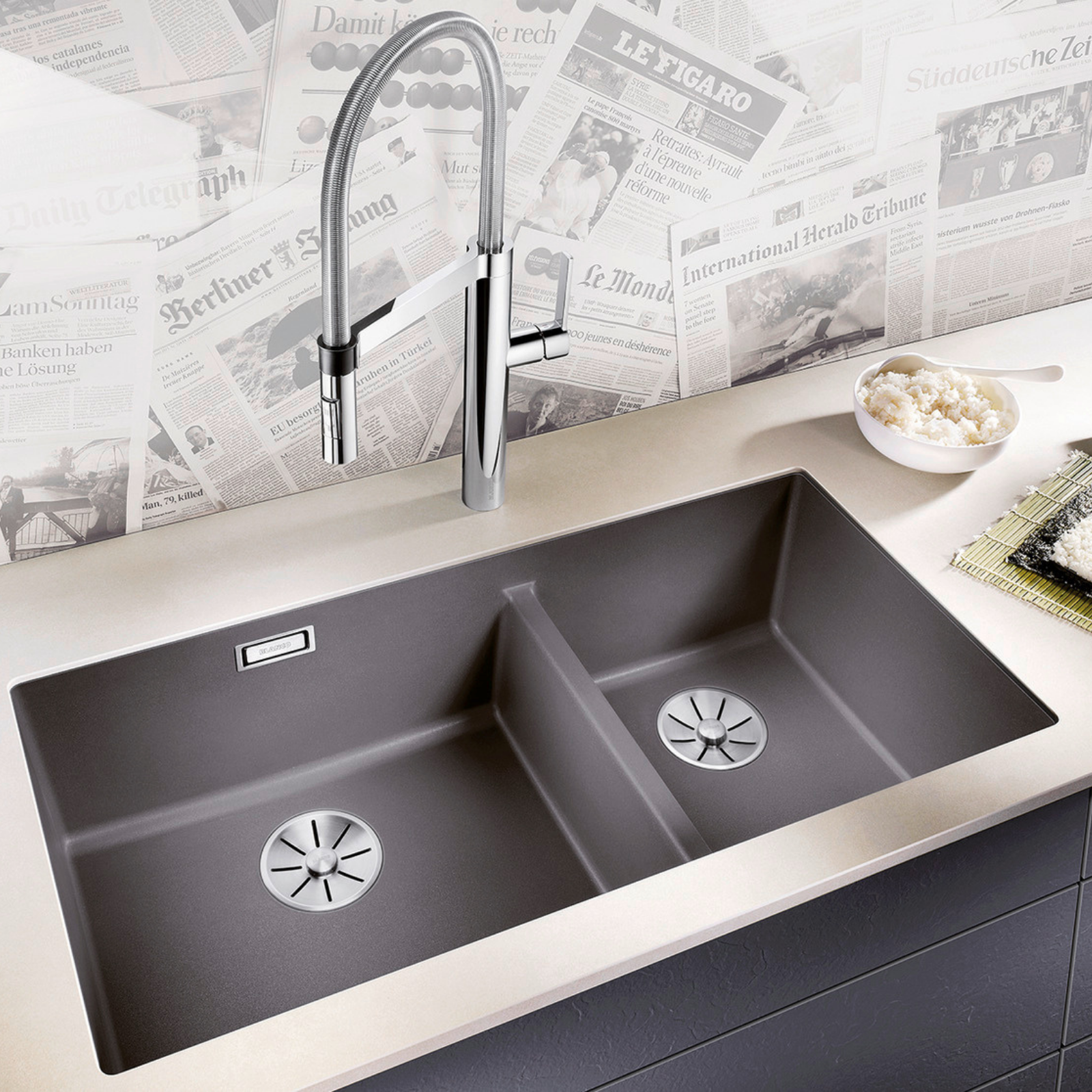 Subline 480/320-U Silgranit Infino Anthracite Sink