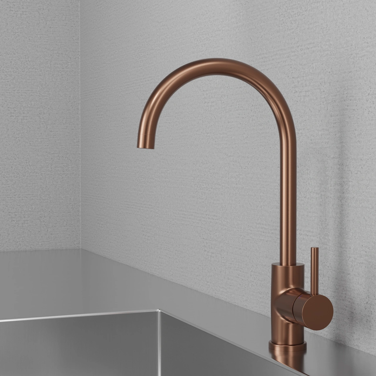 Kitchen Mixer Steel Curve Amber