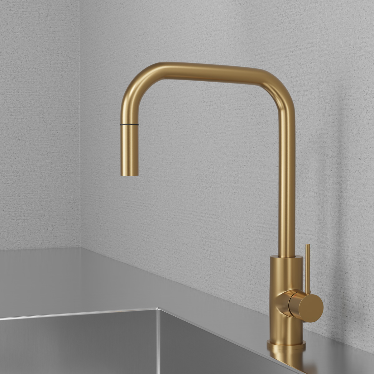 Köksblandare Steel Accent Square Sand Diskmaskinsavst.