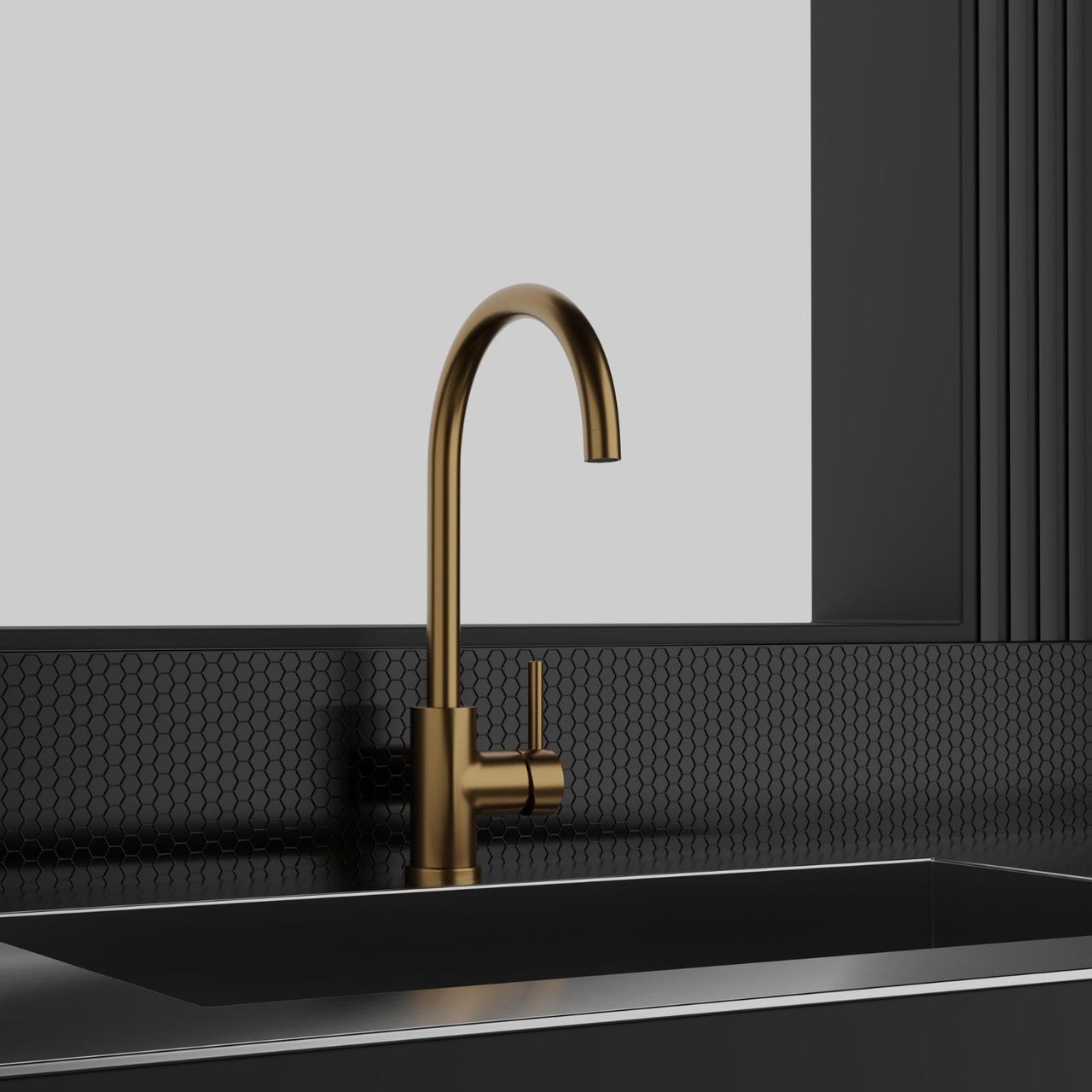 Köksblandare Steel Curve Sand Diskmaskinsavst.