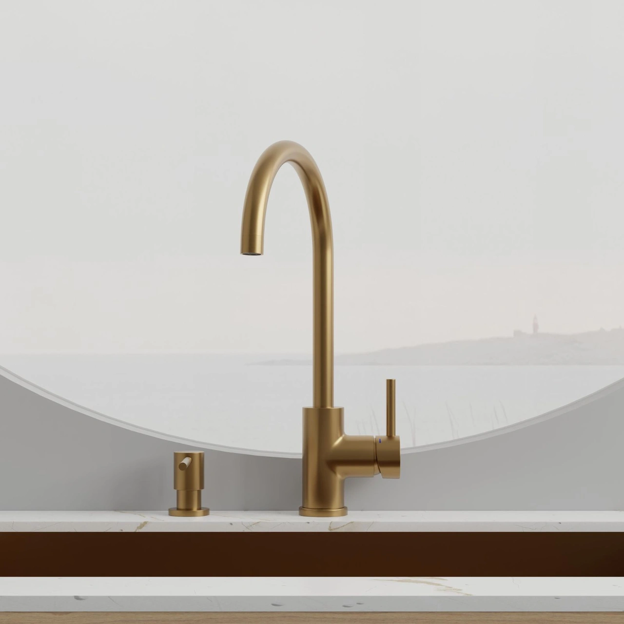 Köksblandare Steel Curve Sand - Utan Diskmaskinsavst.