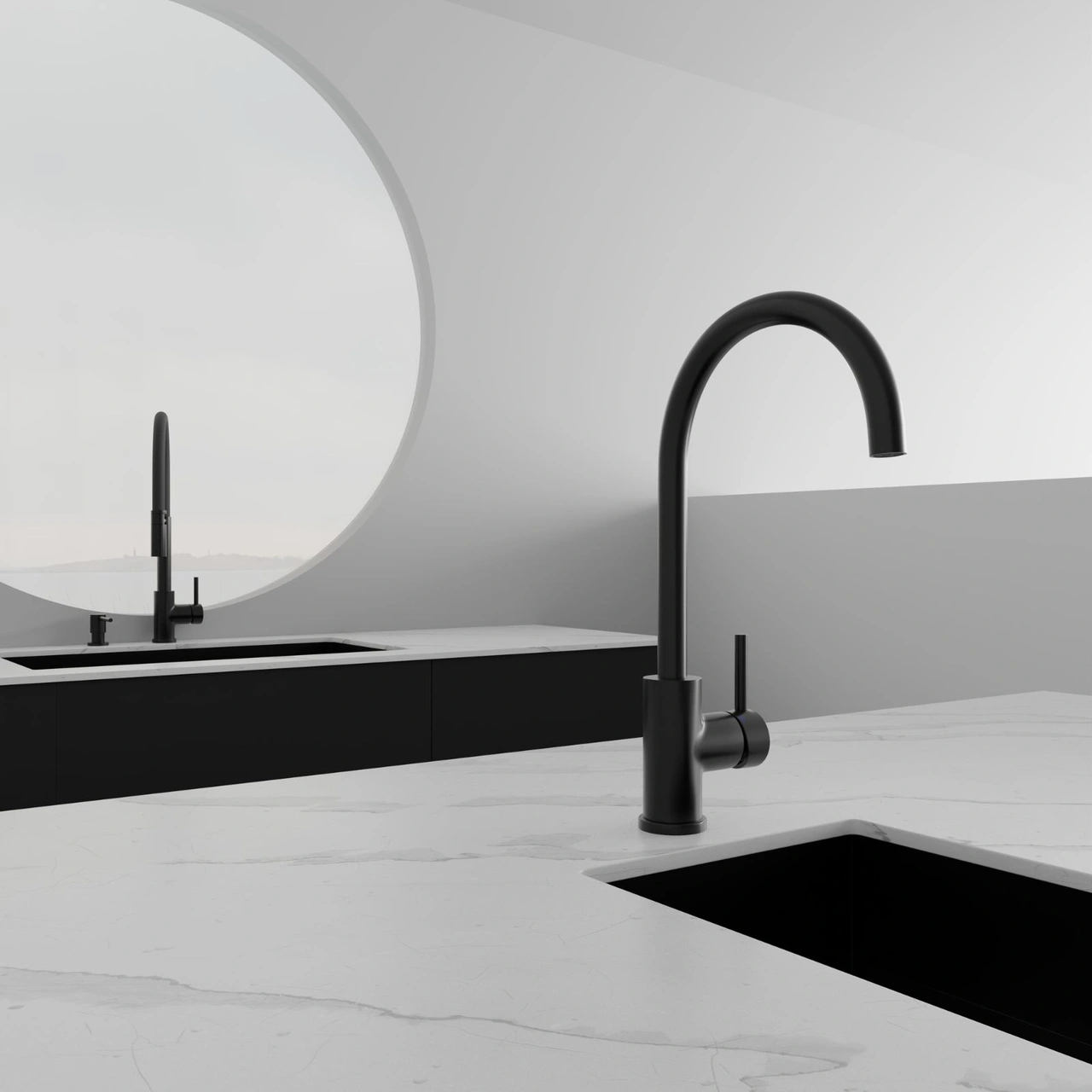 Kitchen Mixer Steel Curve Shadow