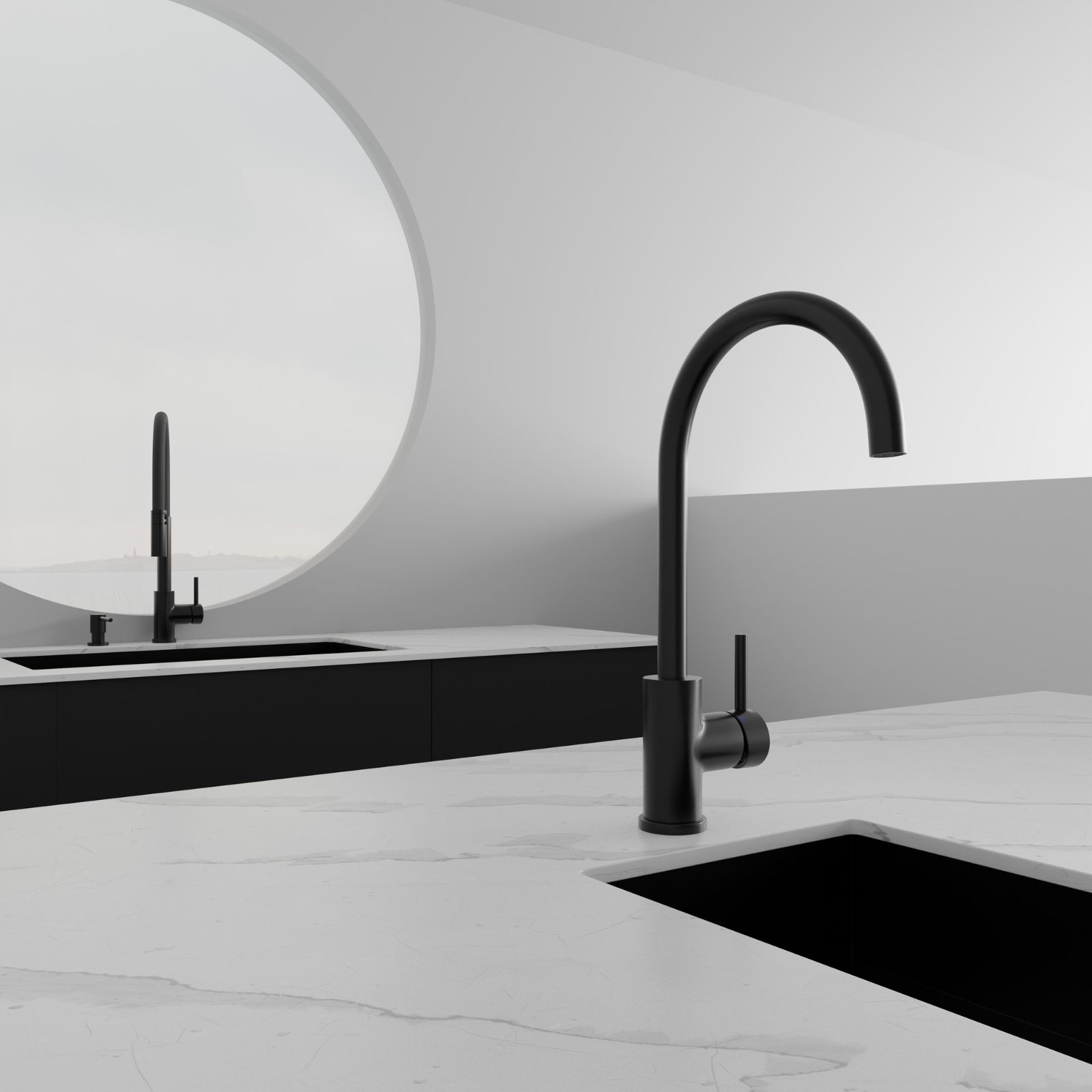 Köksblandare Steel Curve Shadow Diskmaskinsavst.