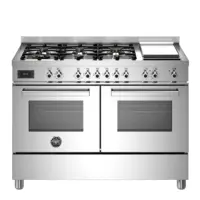 Bertazzoni Professional Gasspis 120cm med dubbelugn, rostfri